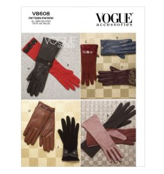 8608 VOGUE 8 PAIRS UNLINED STRETCH GLOVES PATTERN SM-LG 7"-9"